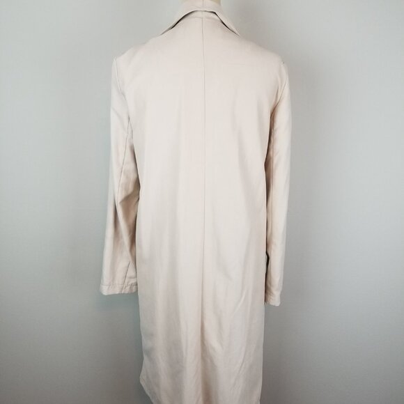 Cupcakes and Cashmere Anamaria Tencel Draped Trench Coat Latte / Beige Small - Picture 4 of 6